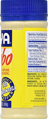 Goya Foods Adobo Without Pepper, 12-Ounce (Pack Of 24), (3823)