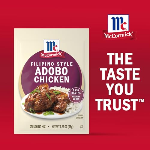 McCormick Seasoning Mix  Filipino Style Adobo Chicken  For Savory  Sweet & Tangy Filipino Style Adobo Chicken in Just 20 Minutes  1.25 oz (Pack of 12)