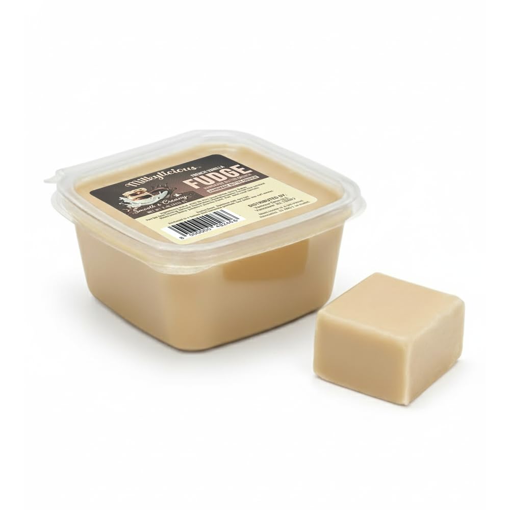 Milkylicious Old Fashioned Handmade Smooth Creamy Fudge - Vanilla (1/4 Pound) | Kettle Cooked & Individually Wrapped in USA in Small Batches for a Rich Delicious Taste
