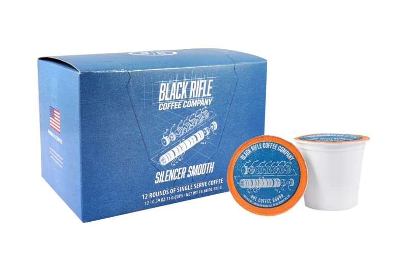 Black Rifle Coffee Company K Cups, Silencer Smooth Light Roast, 12 Count, Compatible with Keurig 1.0 & 2.0, Made from Arabica Beans
