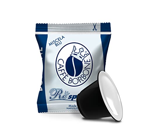Caffe Borbone Compatible Nespresso 50 Espresso Pods, Blue Blend With Refined Taste, Powerful Character And Intense Aroma, Roaste