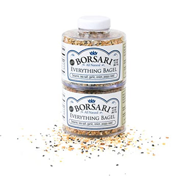Borsari Seasoned Salt 2-Shaker Gift Set - Everything Bagel Seasoning Blend - Gluten Free Gourmet Seasonings For Steak, Fish, Pou