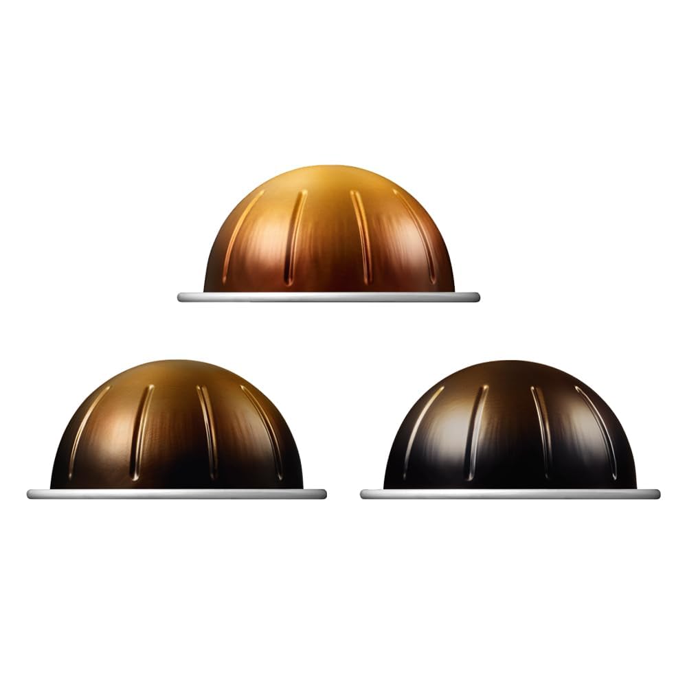 Recyclable Coffee Units - Compatible With Vertuoline Machines - Aluminum Pods For Double Espresso: Dolce  Scuro  Chiaro