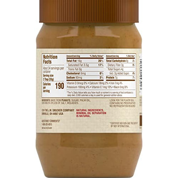 Jif Natural Creamy Peanut Butter Spread - Contains 90% Peanuts, 40 Ounces