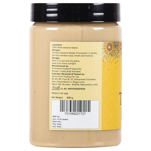 Urban Platter White Tahini Paste 500G [100% Sesame, Creamy And Smooth, Versatile Ingredient]