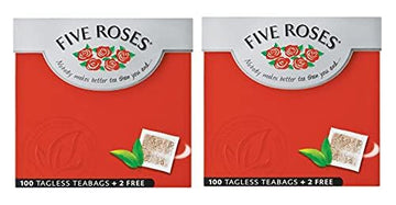 Five Roses Tea, 102 Tagless Teabags (Pack Of 2)