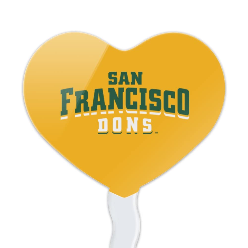 GRAPHICS & MORE Cupcake Picks Set of 6, Acrylic, University of San Francisco Heart Love Design, Model CUPT.HRT.ACR.6PK.CLCUSF500B