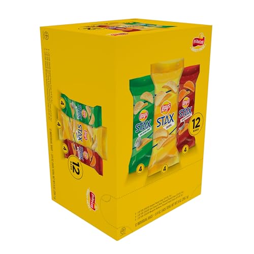 Lays Stax Potato Crisps Chips  Variety Pack  Gluten Free  0.75 Oz Canisters  12 Pack