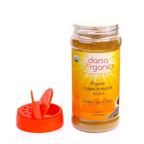 Darsa Organics Ground Cumin Powder 3.5 oz - Jeera Powder, Organic Cumin Powder for Authentic Indian Cooking, Seasoning & Spices,