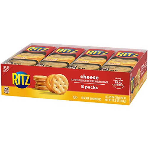 RITZ Cheese Sandwich Crackers, Family Size, 96 Snack Packs (6 Boxes, 6 Crackers Per Pack)