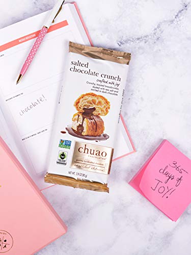 Chuao Chocolatier Salted Chocolate Crunch Dark Chocolate Bars | Gourmet Sea Salt Artisan No Preservatives | For Gift Baskets, Christmas, Valentines Day, Gifts For Women, Men, Birthday, Thank You, Care Package | 3 Pack