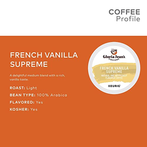 Gloria Jean'S French Vanilla Supreme Keurig Single-Serve K-Cup Pods, Light Roast Coffee, 96 Count
