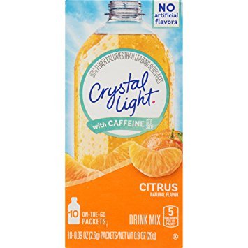 Crystal Light Sugar-Free Energy Drink Mix, Citrus Flavor, 10 Count, 0.9 Ounce, Pack of 1, Orange
