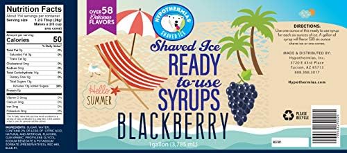 Hypothermias Blackberry Snow Cone Syrup - 128 Fl Oz - Dark Purple - 100% Pure Cane Sugar