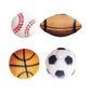 Mini Sports Balls - Football, Soccer, Baseball and Basketball Edible Sugar Cake Toppers, 24 Count