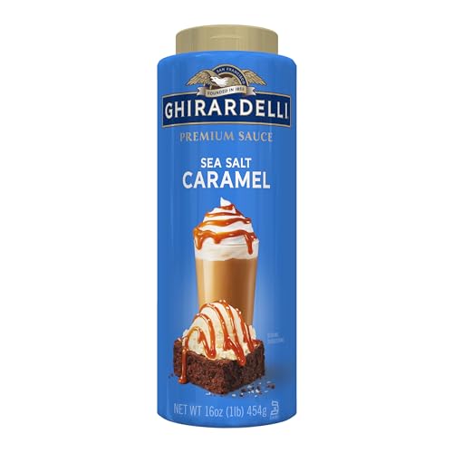 Ghirardelli Premium Sea Salt Caramel Sauce, 16 oz Bottle, 1 Pound, Perfect for Desserts and Toppings