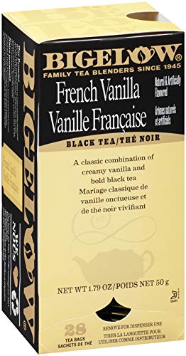 Bigelow Tea French Vanilla Black Tea - 28 Count (Pack of 6) - Antioxidant-Rich, Gluten-Free, Full-Caffeine, Foil-Wrapped Bags
