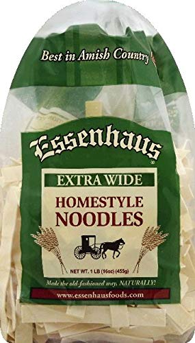 Essenhaus Homestyle Noodles Made the Old Fashioned Way, 3-Pack 16 oz.(455g) Bags (Extra Wide)