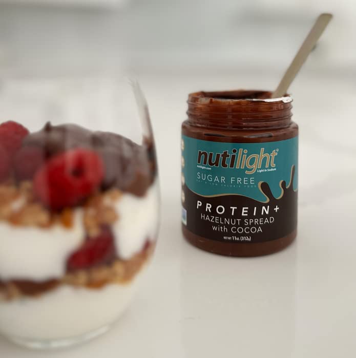 Nutilight Sugar Free Protein Hazelnut Spread with Cocoa, Keto & Diabetic Friendly, Non-GMO, Gluten Free, 11 Ounces