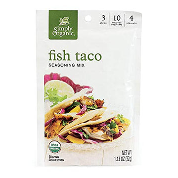 Simply Organic Fish Taco Seasoning, Certified Organic | 1.13 oz | Pack of 3