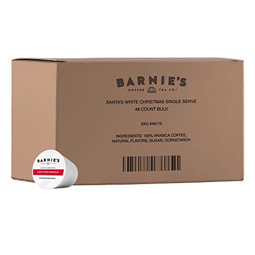 Barnies Santas White Christmas Coffee Pods Compatible With Keurig Malt-Inspired - A Festive Holiday Coffee Blend Of Coconut, Vanilla, And Caramel Flavors - 48 Count