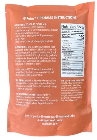 Gfjules Certified Gluten Free Graham Cracker And Gingerbread Baking Mix | Non-Gmo, Vegan, Kosher & Top 9 Allergen Free | Perfect