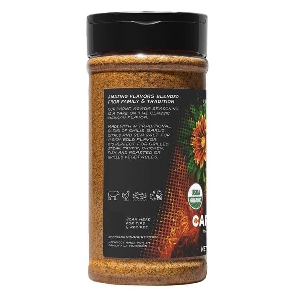 Spanglish Asadero Organic Carne Asada Seasoning, 10.2 Ounce