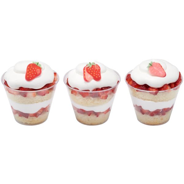 Strawberry Shape Edible Sugar Decoration Toppers, 12 Count - Great For Cupcakes, Cookies, Cakes, Cakes Pops