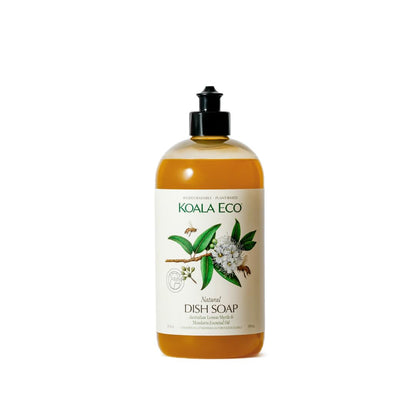 Koala Eco Natural Dish Soap - Plant-Based, Eco-Friendly - with Australian Lemon Myrtle & Mandarin Essential Oil - DSH - 16oz
