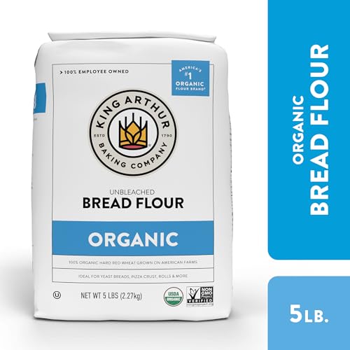 King Arthur Organic Unbleached Bread Flour, Non-GMO, 5 lb (Pack of 6)