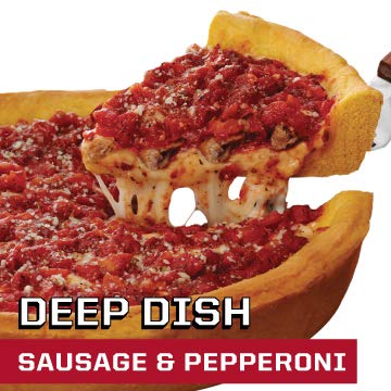 GINOS EAST OF CHICAGO Deep Dish Pizza 3 Pack - Sausage and Pepperoni Combo - 2 Pound