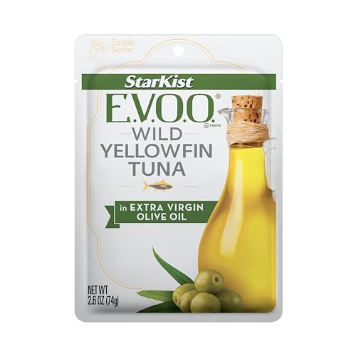 Starkist E.V.O.O. Yellowfin Tuna In Extra Virgin Olive Oil, Single Serve Pouch, 2.6 Oz