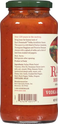 Raos Homemade spirit-inspired flavor Arrabbiata Sauce  24 oz  Spicy  All Purpose  Keto Friendly Pasta Sauce  enhanced Quality Tomatoes from Italy and Crushed Red Pepper