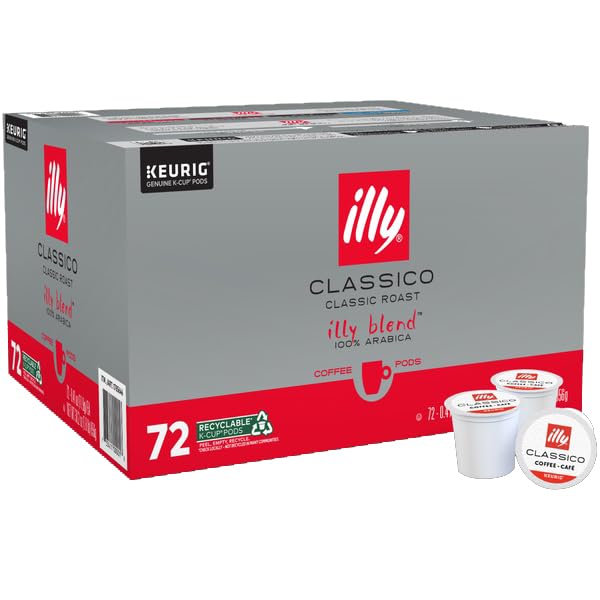 Illy Coffee K Cups - Classico Roast Coffee Pods for Keurig - Mild & Flavorful - 72 Count