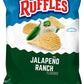 Ruffles Potato Chips, Jalapeno Ranch Flavored Snacks, 8 Oz Bag