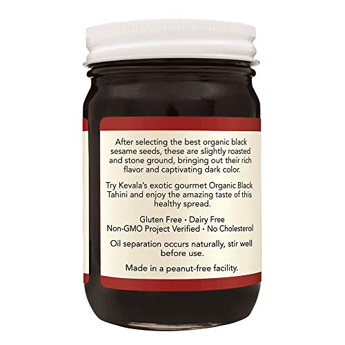 Kevala Organic Black Sesame Tahini, 12 Oz (Pack of 3) - High-Quality, Nutritious Spread for Healthy Cooking and Baking
