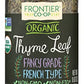 Frontier Herb Organic Whole Thyme Leaf, 0.8 oz