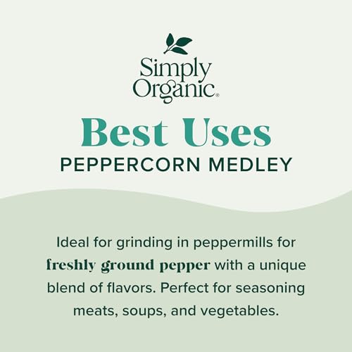Simply Organic Peppercorn Medley, Certified Organic | 2.93 Oz