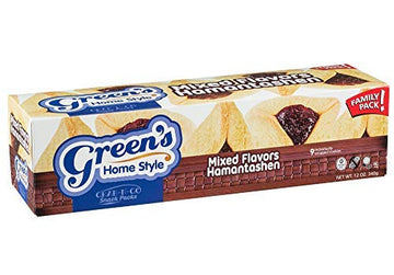 Greens Kosher Individually Wrapped Mixed Flavors Hamantaschen Package of 9