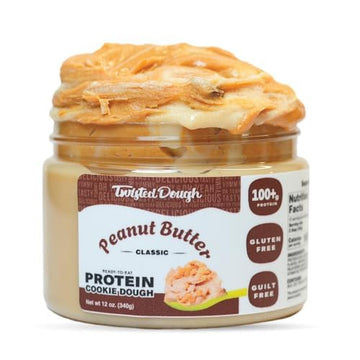 Twisted dough - Peanut Butter Classic | Healthy Edible Dessert | 100 Grams Of Whey Protein | Protein Packed Cookie Dough | Glute