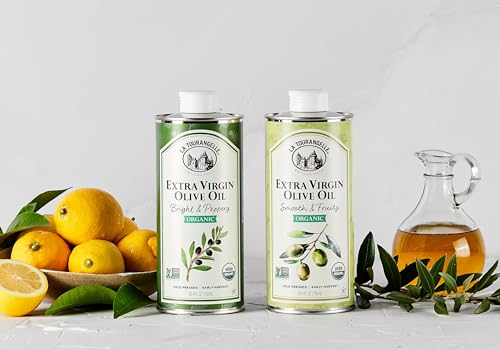La Tourangelle, Organic Extra Virgin Olive Oil, Cold-Pressed, Smooth & Fruity, Early Harvest for High Antioxidants From Spain, 2