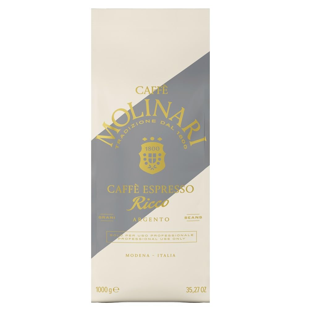 Caffè Molinari Espresso Coffee Beans, 1Kg (2.2lb), Off-White