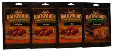 Lem Products Backwoods Snack Stick Seasonings Variety Pack, Includes Original, Hot, Pepper, And Pepperoni Flavors, Ideal For Wild Game And Domestic Meat, 20.17 Ounce Package With Pre-Measured Cure Packet Included