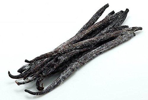 Bakto Flavors Vanilla Beans - 10 Vanilla Beans from Tanzania, 18.2 cm x 4 cm, Pecan Color