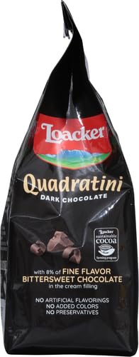 Loacker Wafer Quadrini Dark Chocolate, 8.82 Ounce (Pack of 1), Model 214511