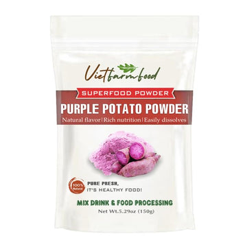 PURPLE POTATO POWDER 5.29 Oz (150g) VIETFARMFOOD: Freeze-Dried Extracted From 100% Pure, Sugar-Free. Used To Mix Mixed Drinks Fr