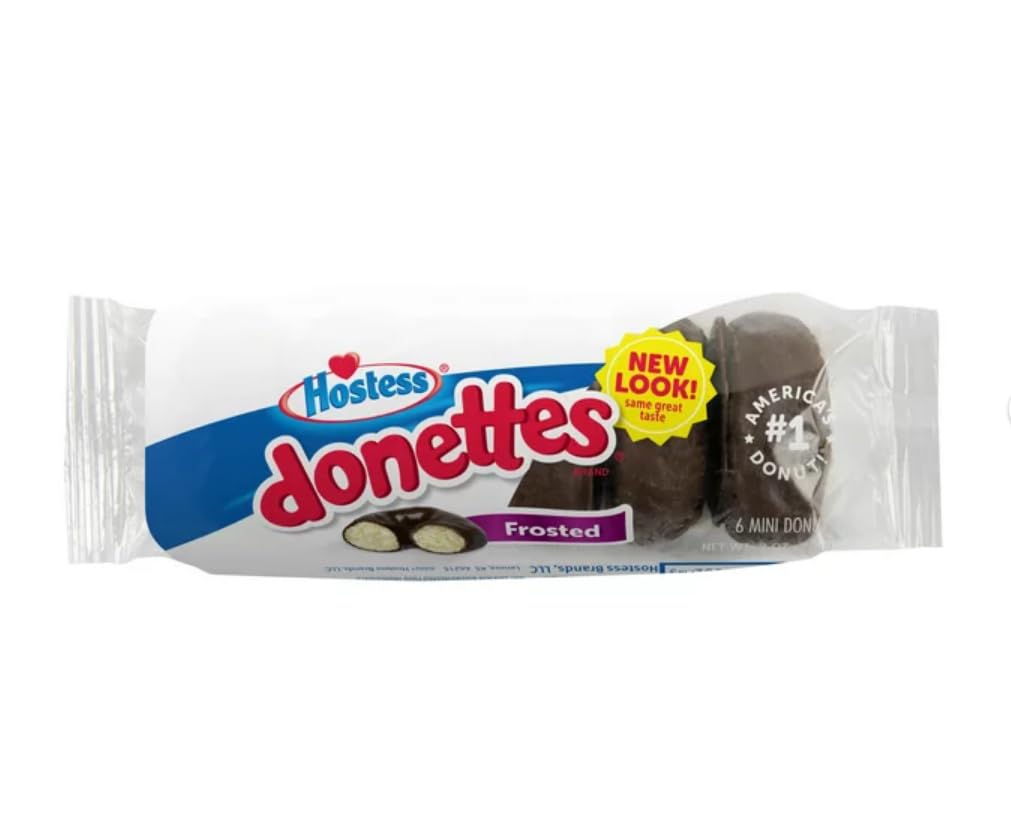 Hostess Donettes Mini Donuts, Chocolate, 3.7 Ounce, 10 Count, Pack of 1