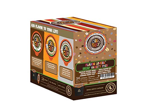 Crazy Cups Decaf Flavored Coffee Variety Pack for Keurig, 24 Count, Original Version
