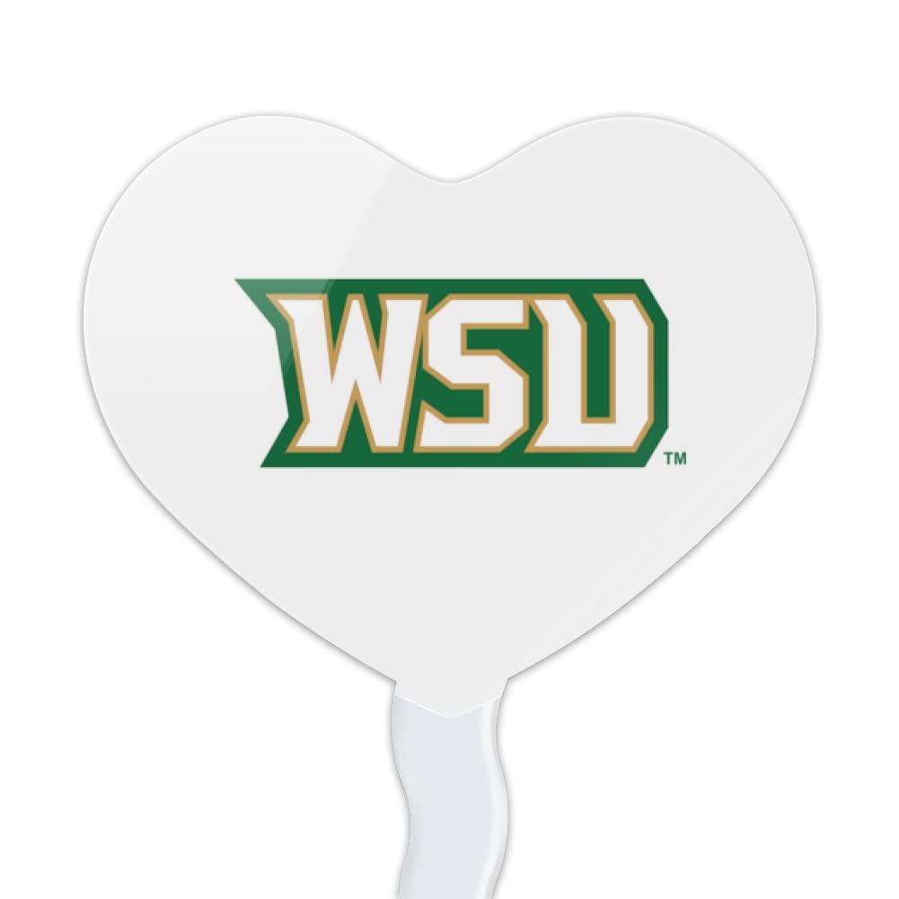 GRAPHICS & MORE Cupcake Toppers Set of 6, Acrylic, Wright State University, Model CUPCAKE.HEART.CLCWRS.Z007945
