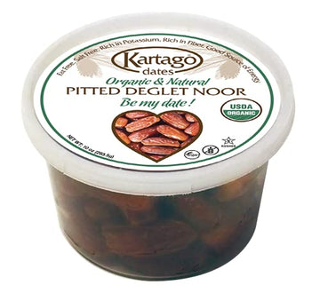 Organic Pitted Dates - All Natural, Fat Free, Organic Deglet Noor Pitted Tunisian Dates, from Kartago - 10 Ounce
